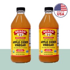 브래그 사과식초 애사비 애플사이다비니거 사과초모식초, 473ml, 2개