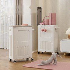 이동식 요가매트 정리함 가정용 운동기구 수납카트, 1. 방진형 밀키 그레이 1개