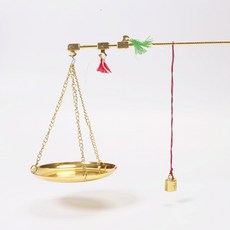 전통 혼례용 구리 저울 돌잡이 구식 저울 황금색 저울 완구 소품용 장식 저울, 돌잡이저울 계량사용불가