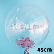 투명 풍선 버블 데코 벌룬 클리어 벌룬 파티 장식, 1개, 45cm 컨페티 로즈골드