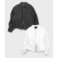 [블랙모먼트] 오버사이즈 코튼 밴딩 집업 자켓 점퍼 블루종