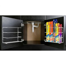 프리미엄 2팩 튼튼한 주방 랩 오거나이저 캐비닛 도어용 매우 두껍고 금속 와이어 랙 호일 플라스틱 랩 왁스 종이 가방 보관 싱크대 아래 또는 식료품 저장실 보관 홀더, 프리미엄 2팩 튼튼한 주방 랩 오거나이저, 캐비닛 도어