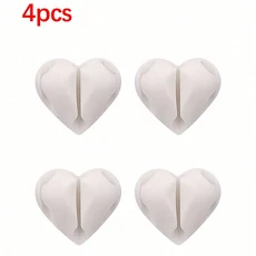 2pcs 하트 모양의 미니 케이블 와인 더 주최자 USB 충전 케이블 클립 데스크 깔끔한 주최자 홀더 홈 오피스, 03 White x 4pcs