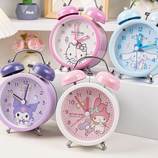 산리오 자명종 시계 미니S 시나모롤 마이멜로디 헬로키티 쿠로미 탁상 알람시계, 4.쿠로미