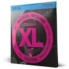 D'Addario 니켈 와운드 피콜로 베이스 스트링 20-52 롱 스케일 (EXL280), Short Scale