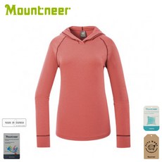Mountneer 女羊毛保暖連帽上衣 磚紅 52P08
