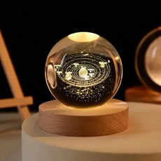 선물 축제 USB 행성 LED 램프 조명 크리스탈 3D 장식, Solar system, 6cm ball with base, 1. Solar system