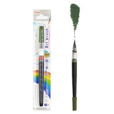 다꾸 손글씨 일러스트 부드러운 터치 일본 캘리그라피 컬러 붓펜, 올리브그린