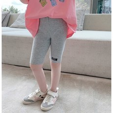 萱寶媽咪 兒童冰絲五分褲 女童修身運動打底褲