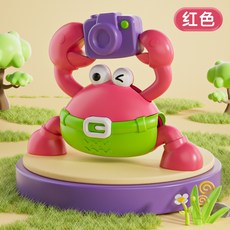 趣味發條螃蟹玩具 橫向爬行照相造型, 1個, (紅色)螃蟹照相橫向爬爬