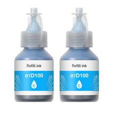 훼이머스잉크 브라더 BTD100 BK/C/M/Y 호환잉크 무한잉크 DCP-T730DW/T536DW/T436W/TT830DW/MFC-T930DW/T935DW, 2개, 파랑(BTD10C)