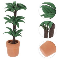 미니 하우스 식물 작은 인조 화분 미니어처 녹색 장식품 홈 데코 사진 소품용, 1개, 기본