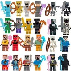 Minecraft 我的世界系列積木人偶套裝 多款角色模型玩具 益智拼裝積木 啟發無限創意, 隨機磁吸積木人偶, 1個