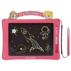 팜트리 유아용드로잉패드 10.5인치 전자칠판 컬러 LCD전자노트 낙서장 끈드로잉패드 스케치북, 1개, 분홍(공주)_끈포함