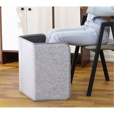 전기 풋워머 다리 온열 난방기 레그매트 가정용 그레이 조절 다리난로 발장판 핫매트 발히터, grey plus blanket