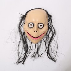 萬聖節MOMO都市傳說面具 恐怖長髮造型 派對角色扮演整人道具, 1個, 禿頭版