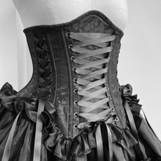 洛麗塔Lolita腰封 塑身衣 法式復古黑色塑身衣 哥特風中世紀束腰