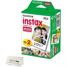 후지필름 인스탁스 미니 즉석 필름 2팩 = 20매 (흰색) - 8 및 9 카메라용 138634