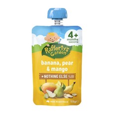 Rafferty's Garden 레퍼티스 가든 바나나 배 망고 아기간식 스무스 4m+ 120g Raffertys Banana Pear Mango, 1개