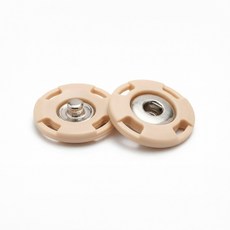 21mm 무광 플라스틱 스냅단추 똑딱이 단추, 5개, 베이지+21mm