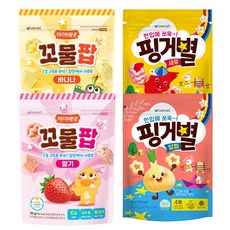 아이배냇 꼬물팝 2종+핑거별 2종 쌀떡뻥, 1세트, 120g, 꼬물팝(2종)+핑거별(2종)