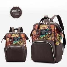 媽媽包 媽咪包 母嬰包 多功能包包 便攜式媽媽包媽咪包手提防水雙肩包輕便旅行包時尚寶媽包外出保溫便攜溜娃包, 咖啡色（升級面料+保溫+防盜拉鍊）