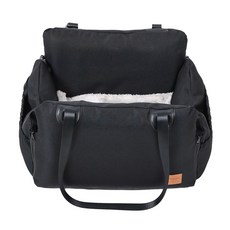 RUN기술 펫 강아지 카시트 겸용 이동가방 분리형 방수 스크레치 방지, 블랙, 1개