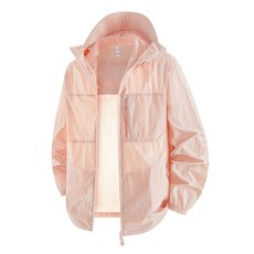 UPF50+ 夏季防曬衣 男女同款 透氣冰絲皮膚衣 戶外速乾情侶服, 溫柔粉,2XL【165-180】, 1個