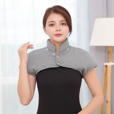 어깨 넥 목 보호 중년 수면 보호대 방한 보온 춘추동 냉방 순면 산모 조끼 워머 면, M. 칼라 클립이 있는 코튼 그레이