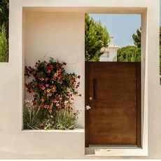 쪽문 단독주택대문 목재 대문 방부목 나무 패턴 야외 카페 알루미늄 철제 설치, 문 디자인 1, 2개