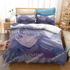 인쇄 애니메이션 이누야샤 침구 침실용 침대보 이불 커버 베개, 1. 10