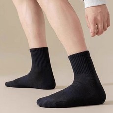 5켤레 세트 스포츠 양말 중목 장목 쿠션, 1세트, 블랙