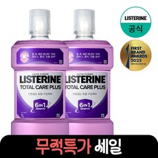리스테린 토탈 케어 플러스 구강청결제, 1L, 2개