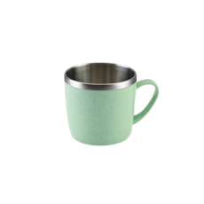 天使網購 304防燙小麥小杯子 露營杯 水杯 兒童杯 牙杯 馬克杯 不鏽鋼, 淺綠, 1個