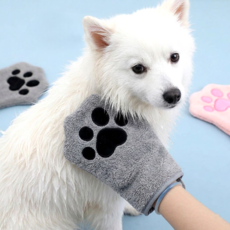 강아지 고양이 목욕장갑 극세사 타월 샤워장갑, 2개, 블랙
