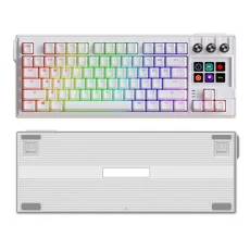 미라박스 K1 프로 LCD AI 키보드 노브 유선 기계식 RGB 가스켓 다기능 맞춤형 PC 게이머용, 02 White
