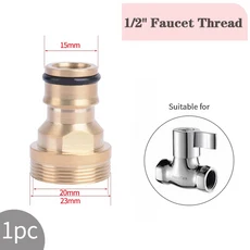 나사산 퀵 커넥터 어댑터 정원 관개 드립 구리 호스 피팅 급수 시스템 1/2 "3/4", 07 1l2 Faucet Thread, 01 as the picute