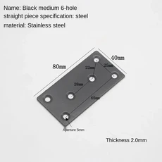 1Pcs 헤비 듀티 스테인레스 스틸 L 자형 90도 검정색 직각 코너 브레이스 브래킷 공동 목재 가구 선반 후원, 10 80X40X2.0