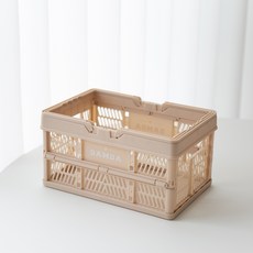 트렌드컨테이너 담다 접이식 정리 바스켓 미니 책장 펜트리 수납함, 베이지, 1개