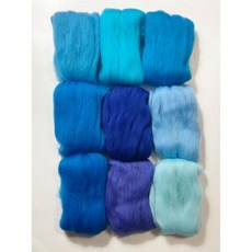 모레즈모어 M01908 100 울 로빙 메리노 바늘 펠팅 9 블루 및 청록색 팩 45g 1.6온스 고급 로얄 애저 베이비 카프리 아이리스 퍼플 셀틱 캐리비안 스카이 QC1, 모레즈모어 M01908 100 울 로빙 메리노 바늘 펠