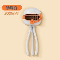章魚寶寶嬰兒推車小風扇桌面吹輔食辦公室小型迷你八爪魚小風扇, 1個, 白色-2000毫安:章魚寶寶小風扇