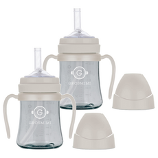 그로미미 PPSU 빨대컵, 200ml, 2개, 크림베이지