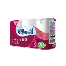 잘풀리는집 더 도톰한 3겹 퀄팅 롤화장지 25 m, 25m, 6개입, 1개