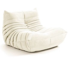 소파 Togo sofa 스웨이드 코너, 1개, 흰색 코듀로이