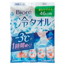 【日本花王】Biore涼感加大版濕巾-無香5包入，加大尺寸，涼感配方，溫和無刺激，獨立包裝方便攜帶, 1個, 5張, 150g