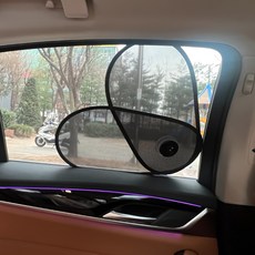 제스크 흡착식 각도조절 차량용 햇빛 가리개 1+1, 2개, 블랙