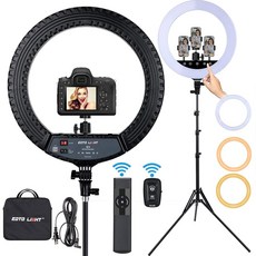 삼각대 스탠드가 있는 업그레이드된 18인치 LED 링 라이트 터치 패널이 셀카 휴대용, 1개