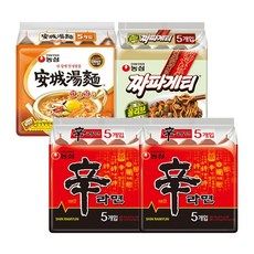 신라면 10봉 + 안성탕면 5봉 + 짜파게티 5봉, 신라면 10봉+안성탕면 5봉+짜파게티 5봉, 1개
