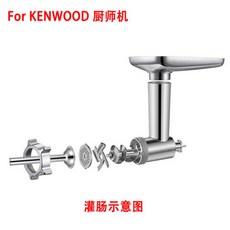 KENWOOD廚師機適用灌腸機配件 熱賣絞肉通灌腸器接口通用配件 凱伍德廚師機配件實用, 1個, 凱伍德絞肉通