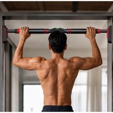 턱걸이 철봉 다기능 엎드려 받침대 벽체 문틀 철봉 하중 800KG 가정용 실내 펀치 면제, Black